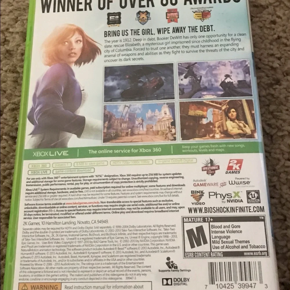 XBOX 360 Bioshock Infinity video game